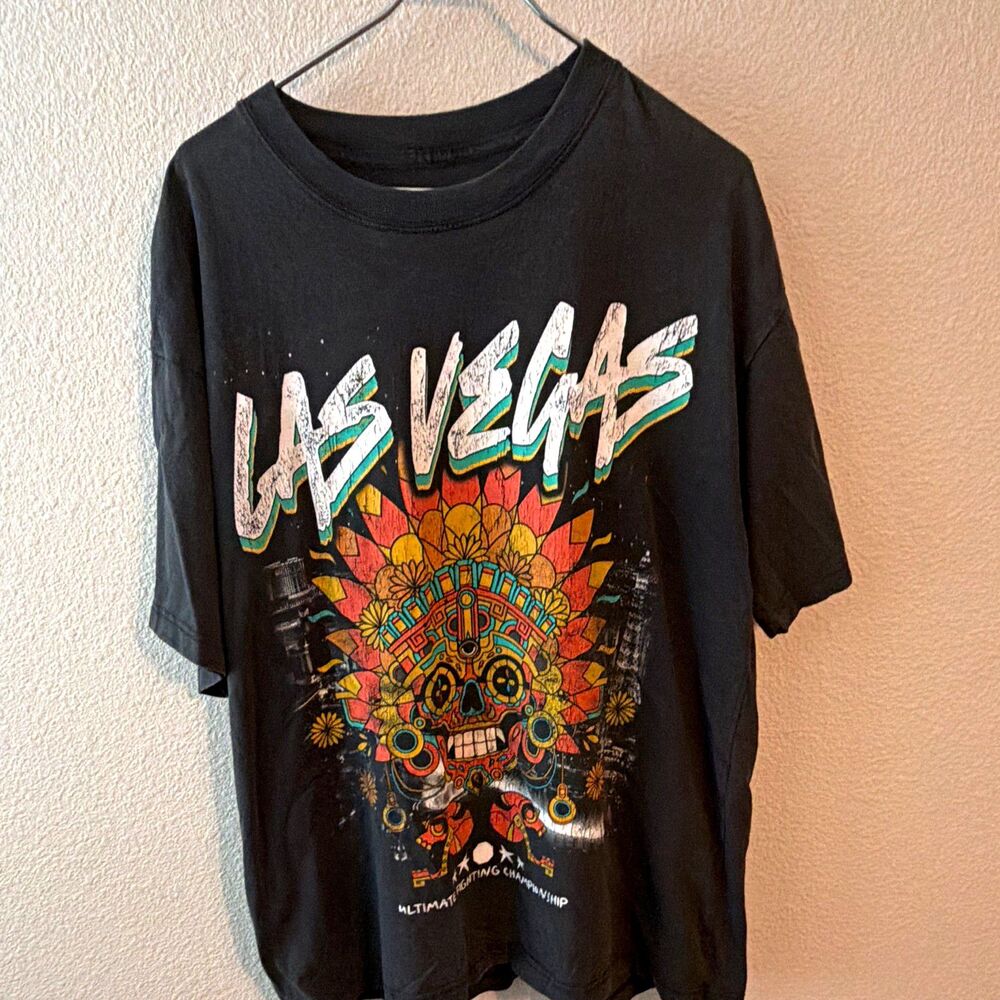 UFC Las Vegas Nevada Since 1990 Graphic T-Shirt Black 100% Cotton Size L